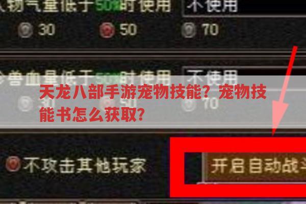 天龙八部手游宠物技能？宠物技能书怎么获取？